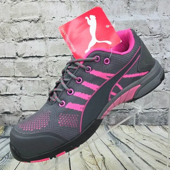 Puma Safety Shoes Women's‎ Size 8.5 Steel Toe Celerity Knit Gray Pink Work - NEW - Picture 3 of 12